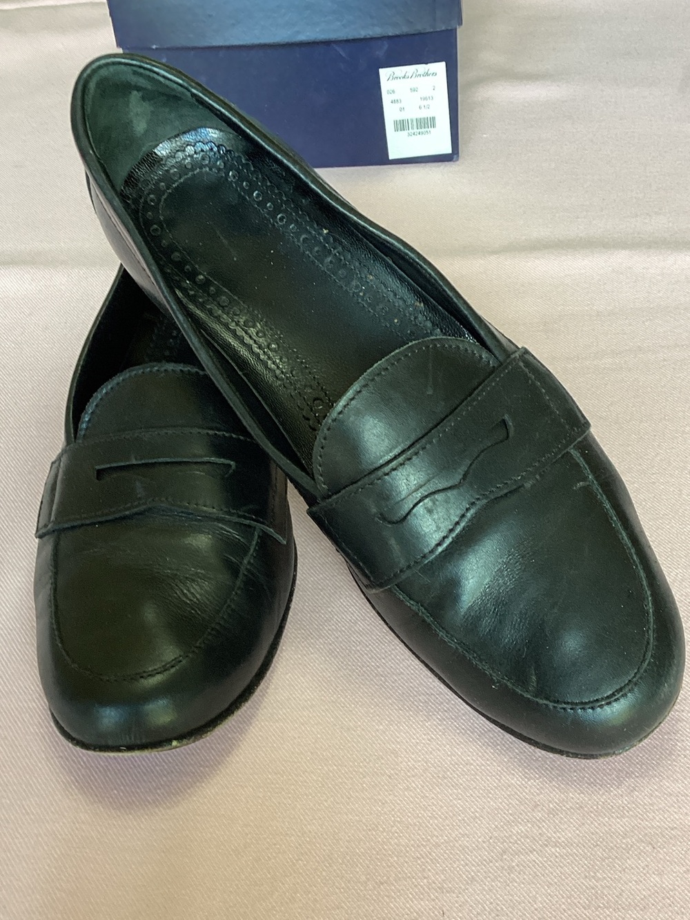 Brooks Brothers Black Leather Penny Loafers